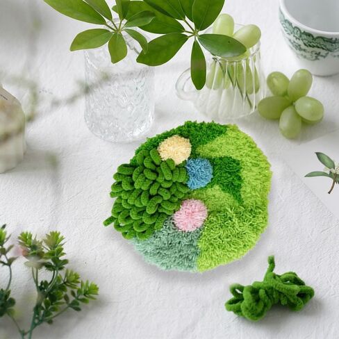 Jilip Moss Coaster DIY Moss Art Kit ، مجموعة Coaster ثلاثية الأبعاد ، حرفة مزلاج DIY ، طقم Hook Coasters للبالغين (19 * 18 سم/7.5 * 7.1 ") in Kuwait