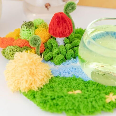 Jilip Moss Coaster DIY Moss Art Kit ، مجموعة Coaster ثلاثية الأبعاد ، حرفة مزلاج DIY ، طقم Hook Coasters للبالغين (19 * 18 سم/7.5 * 7.1 ") in Kuwait