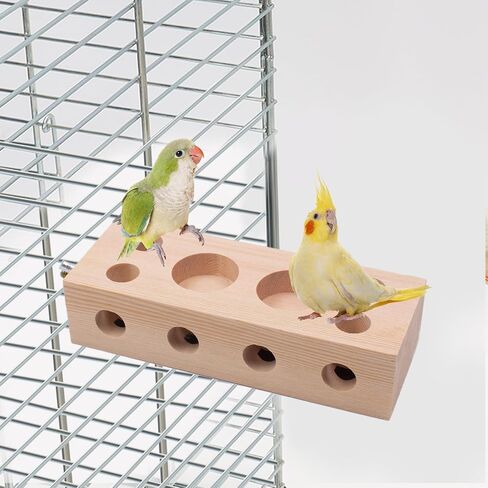 Bird Wooden Block Chewing & Foraging Training Toys for Small Animals - Shredding & Biting Wooden Bird Cage Accessories & Teething Toys for Lovebirds, Parakeets & Cockatiels in Saudi Arabia