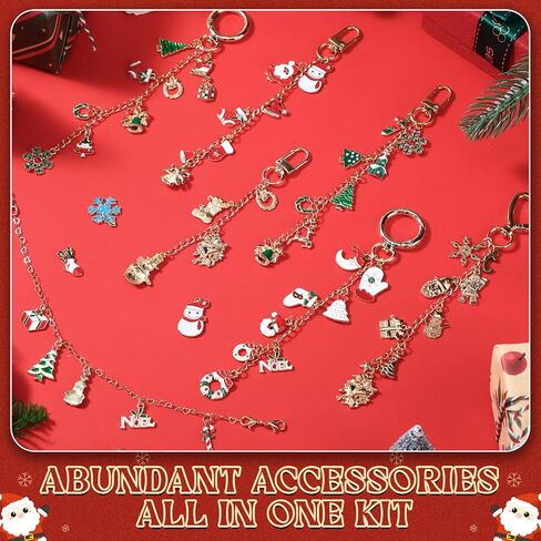 Misdary 800 Pcs Keychain Making Kit Bulk Bag Charm Kit Including 230 Charms 30 Keychain Clips 31 Chains for Lipgloss Keychains Bracelet Earrings Jewelry DIY Craft, Gold in Saudi Arabia