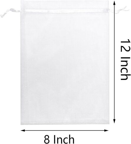 25 PCS 8x12 بوصة الرباط أكياس أورجانزا لحفل الزفاف لصالح هدية حلوى ألعاب ماكياج أكياس هدايا in Kuwait