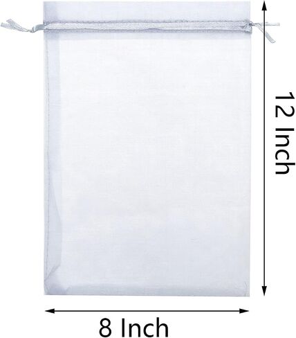 25 PCS 8x12 بوصة الرباط أكياس أورجانزا لحفل الزفاف لصالح هدية حلوى ألعاب ماكياج أكياس هدايا in Kuwait