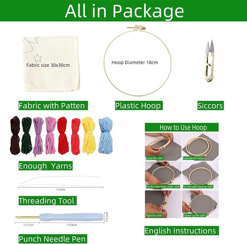 DIY Punch Needle Kits Cute Cartoon Cute Beagles Dog with Sunset Embroidery Punch Enger Starter Craft with Hoop Easy for Beginners for Festival T and Decoration 20x20cm-1 in Kuwait