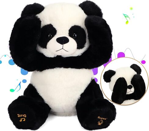 Puteoy Piek a boo panda bear toy plush electractive electric precivate يكرر ما تقول in Kuwait