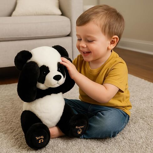 Puteoy Piek a boo panda bear toy plush electractive electric precivate يكرر ما تقول in Kuwait