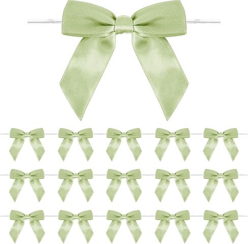 50 Pack Twist Tie Bows, 3.5" Pink Bows Satin Ribbon for Cake Pop Bags Baby Shower Gifts Bags Crafts Party Favors Brithday Wedding Christmas Party Decorations (Pink) in Saudi Arabia