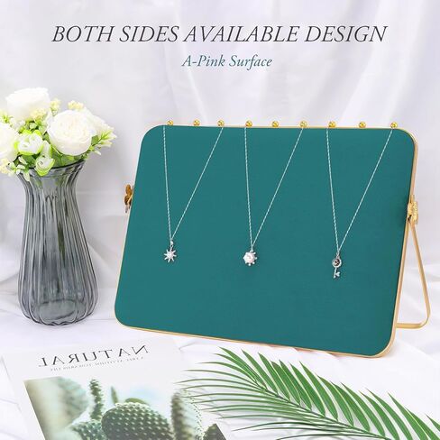 شاشة قلادة BBV تقف للبيع مع مخملية ، وحامل منظم القلادة المعدنية الكبير Stand Gray & Beige Gold للعروض الحرفية ، والموظفين ، والبائعين ، ومجوهرات عرض المجوهرات (المشمش) in Kuwait