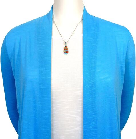 طقم من الفيروز والأحجار الكريمة المتطابقة من الفضة الإسترليني عيار 925 (قلادة، أقراط، قلادة 20 بوصة) in Kuwait