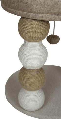 30-in Small Cat Tree Tower with Sisal Scratching Posts, Padded Platform, Dangling Toy - Perfect Small Cat Tower for Indoor Cats - Beige in Kuwait