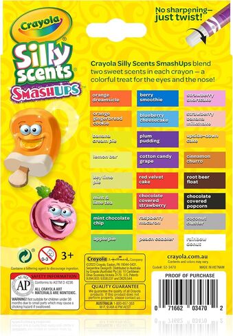 Crayola Silly Scents Smash Ups Mini Twistables Scented Crayons, 24 Count in Saudi Arabia
