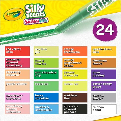 Crayola Silly Scents Smash Ups Mini Twistables Scented Crayons, 24 Count in Saudi Arabia