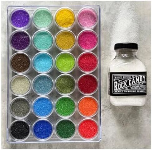 Tim Holtz Rock Candy Glitter, Clear and Chunky, Bundle of 2 Jars, 4.7 Ounces Each, 3 Carnora Scoop Spoons in Saudi Arabia