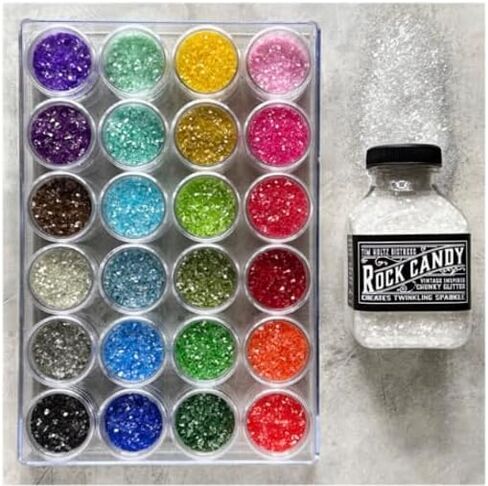 Tim Holtz Rock Candy Glitter, Clear and Chunky, Bundle of 2 Jars, 4.7 Ounces Each, 3 Carnora Scoop Spoons in Saudi Arabia