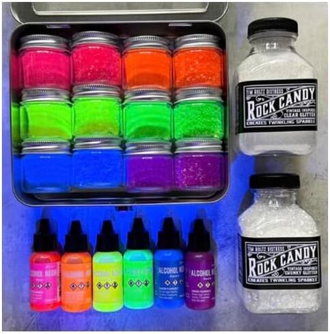 Tim Holtz Rock Candy Glitter, Clear and Chunky, Bundle of 2 Jars, 4.7 Ounces Each, 3 Carnora Scoop Spoons in Saudi Arabia
