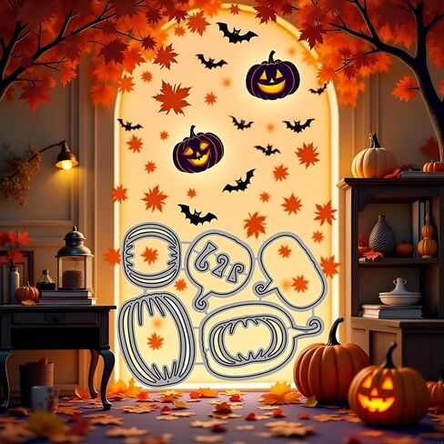 Pumpkin Dies for Card Making,Metal Die Cuts Pumpkin Heads Party Cutting Dies Halloween Embossing Stencils for Card Making Scrapbooking Album Decorative Die-Cuts in Saudi Arabia