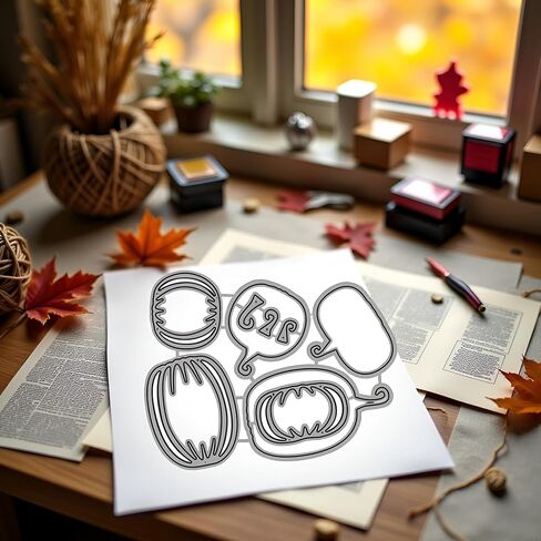 Pumpkin Dies for Card Making,Metal Die Cuts Pumpkin Heads Party Cutting Dies Halloween Embossing Stencils for Card Making Scrapbooking Album Decorative Die-Cuts in Saudi Arabia