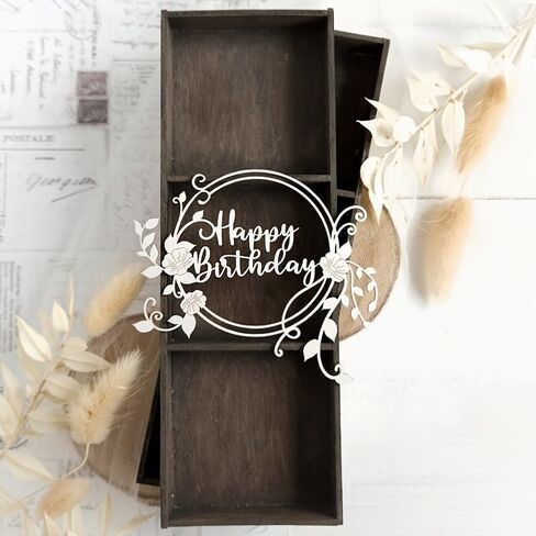 Lapoo Words Cutting Die for Scrapbooking - Durable, Cut Stencils for DIY Scrapbook Photo Album Decorative Paper Card, Card Making Supplies Party Wedding Decorations (Happy Birthday 4.1 x 3.3 in) in Kuwait