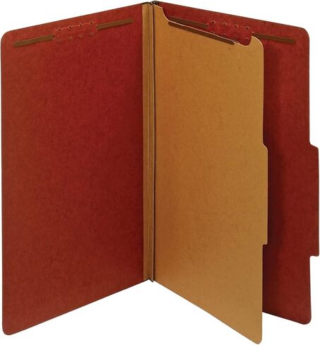 Office Depot 100% Recycled Classification Folders, 1 Divider, 1 3/4in. Expansion, Legal Size, Red, Box of 10, OD28775R in Saudi Arabia