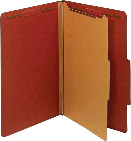 Office Depot 100% Recycled Classification Folders, 1 Divider, 1 3/4in. Expansion, Legal Size, Red, Box of 10, OD28775R in Saudi Arabia
