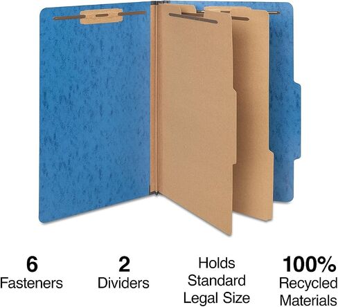 Staples Moisture Resistant Classification Folder, 2-Dividers, 2.5-inch Expansion, Legal Size, Dark Blue, 20/Carton (ST614642-CCVS) in Saudi Arabia