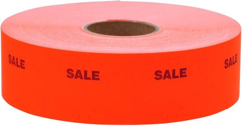 Black Print on Fluorescent Red "Sale" Pricing Labels to fit Monarch 1151 1152 1153 1175 1176 and 1177 Pricers. 6 Rolls with 1 Free Ink Roller. in Saudi Arabia