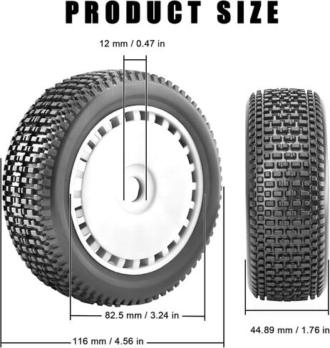 1/8 RC إطارات سباق العربات التي تجرها الدواب على الطرق الوعرة وعجلات 17 مم من إطارات Hex RC مع إدراج الرغوة لـ Arrma 1/8 Typhon 3S/6S Losi 8ight HSP Hyper Hongnor FS Racing Kyosho MP9 MP9 Neo. (4pcs/set) in Saudi Arabia