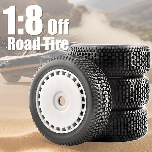 1/8 RC إطارات سباق العربات التي تجرها الدواب على الطرق الوعرة وعجلات 17 مم من إطارات Hex RC مع إدراج الرغوة لـ Arrma 1/8 Typhon 3S/6S Losi 8ight HSP Hyper Hongnor FS Racing Kyosho MP9 MP9 Neo. (4pcs/set) in Saudi Arabia