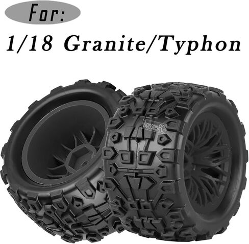 عجلات RC لـ 1/18 الجرانيت/التيفون ، 1/18 إطارات الشاحنات من جميع التضاريس مع عجلات بلاستيكية ، عجلات RC وإطارات الإطارات المطاطية الإطارات RC (4pcs) الأحمر in Saudi Arabia
