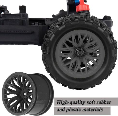 عجلات RC لـ 1/18 الجرانيت/التيفون ، 1/18 إطارات الشاحنات من جميع التضاريس مع عجلات بلاستيكية ، عجلات RC وإطارات الإطارات المطاطية الإطارات RC (4pcs) الأحمر in Saudi Arabia