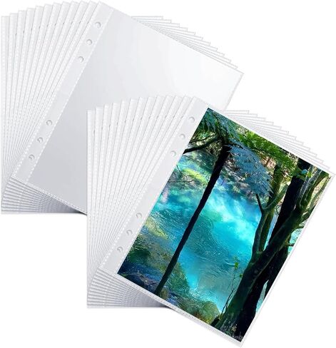 25 ورقة من الأكمام البلاستيكية مزدوجة الجوانب 50 جيوب واضحة صفحة صفحة الحامي A5 MINI 6 RING BINDER TOP SPOTETR in Kuwait