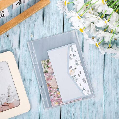 25 ورقة من الأكمام البلاستيكية مزدوجة الجوانب 50 جيوب واضحة صفحة صفحة الحامي A5 MINI 6 RING BINDER TOP SPOTETR in Kuwait