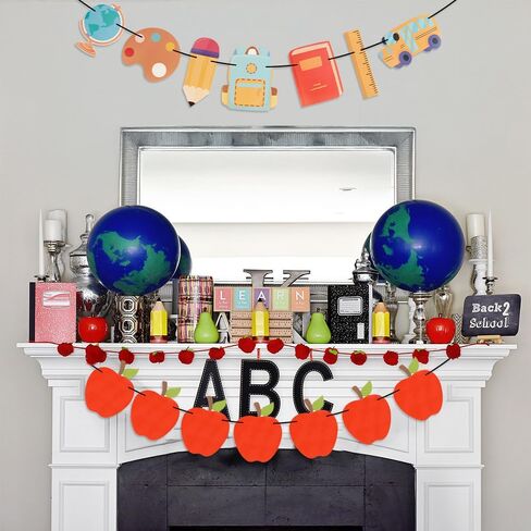 Welcome Back to School Banner Decorations Happy First Day of School for Home Classroom Decor Teacher Retirement Graduation Party Pride Decorations Favors Supplies Kindergarten Banner Signs Backdrop in Saudi Arabia