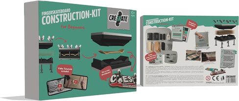 DIY Fingerboard Construction Kit for Beginners – Includes Standard Shape Mold, Fingerboard Shaper, 15 Maple Wood Plies, Trucks & Wheels, Glue, Grip Tape, Step-by-Step Video & Booklet in Saudi Arabia