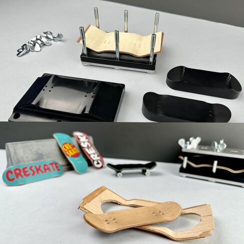 DIY Fingerboard Construction Kit for Beginners – Includes Standard Shape Mold, Fingerboard Shaper, 15 Maple Wood Plies, Trucks & Wheels, Glue, Grip Tape, Step-by-Step Video & Booklet in Saudi Arabia