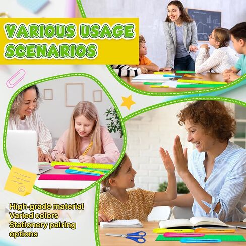 100 PCS عودة إلى مجموعة اللوازم المدرسية تشمل 50 12 بوصة مسطرة بلاستيكية واضحة 50 السلامة حادة الطرف مقص طالب القرطاسية مجموعة القرطاسية لمكتب مدرسة الفصل الدراسي in Kuwait