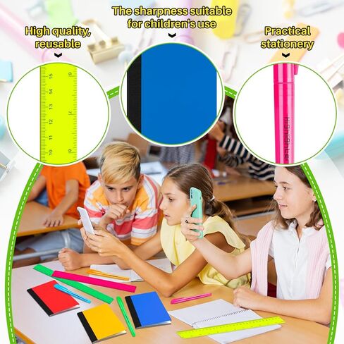 100 PCS عودة إلى مجموعة اللوازم المدرسية تشمل 50 12 بوصة مسطرة بلاستيكية واضحة 50 السلامة حادة الطرف مقص طالب القرطاسية مجموعة القرطاسية لمكتب مدرسة الفصل الدراسي in Kuwait