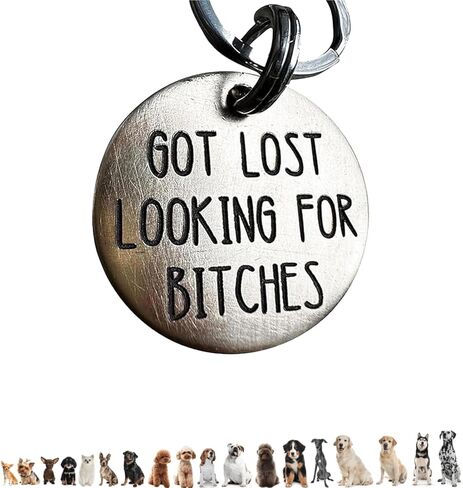Funny Dog Tag,Stainless Steel Pet ID Tags, Personalized Got Lost Dog Collar Tag Puppy Tag Pet ID Tag,Call My Mom Before She Loses Her Shit , Gift for Small Large Dogs Cats (I fu*ked around（MOM）) in Kuwait