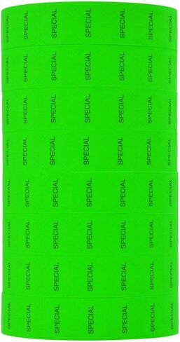 طباعة سوداء على ملصقات التسعير الخضراء الفلوريسنت لتناسب Monarch 1136 و 1138 Pricers. 8 لفات مع 1 حبر الحبر. in Saudi Arabia