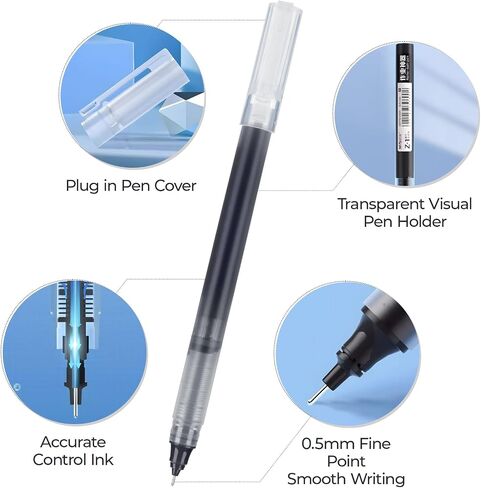 M & G Liquid Ink Rollerball Als ، نقطة دقيقة 0.5 مم ، 9 أجهزة كمبيوتر متعددة الألوان (أسود/أحمر/أزرق) أقلام كرة بكتابة للكتابة ، والكتابة السائلة الكتابة السلس ، والمدرسة واللوازم المكتبية in Saudi Arabia