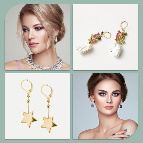 100pcs 18k الذهب المملوءة بخطافات حلق leverback ، نتائج الأذن الفرنسية hypoallergenic تتدلى من الأذن لصنع المجوهرات DIY (الذهب) in Kuwait