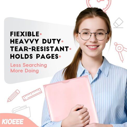Plastic Folders with Clear Front Pocket (6 Pack) with 2 Pockets, Heavy Duty Letter Size Colored Plastic Folders for School Office，Letter Size Paper in Kuwait
