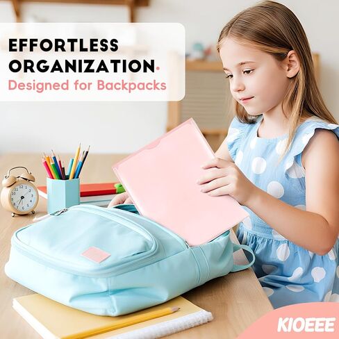 Plastic Folders with Clear Front Pocket (6 Pack) with 2 Pockets, Heavy Duty Letter Size Colored Plastic Folders for School Office，Letter Size Paper in Kuwait