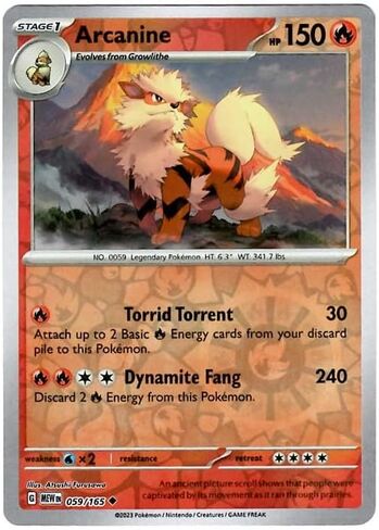 Pokemon - Arcanine 059/165 151 - Reverse Foil - Single Card in Saudi Arabia