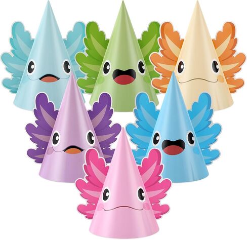 24 PCS AXOLOTL Party Hats Colorful Axolotl Supplies for dly reptile Animals عصابات الرأس لطيفة الحيوانات التي تتجان in Saudi Arabia