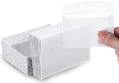 100pcs مغلفات زجاجية ، 3.9 × 2.7 بوصة أصحاب التذاكر ميني لوتو ، أكياس زجاجية شفافة ، مظاريف صغيرة ، أكياس الورق الزجاجية لخسارة الخدش زفاف المشروع الحرفي in Saudi Arabia