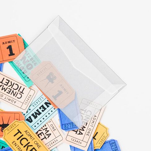 100pcs مغلفات زجاجية ، 3.9 × 2.7 بوصة أصحاب التذاكر ميني لوتو ، أكياس زجاجية شفافة ، مظاريف صغيرة ، أكياس الورق الزجاجية لخسارة الخدش زفاف المشروع الحرفي in Saudi Arabia