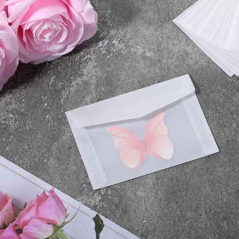 100pcs مغلفات زجاجية ، 3.9 × 2.7 بوصة أصحاب التذاكر ميني لوتو ، أكياس زجاجية شفافة ، مظاريف صغيرة ، أكياس الورق الزجاجية لخسارة الخدش زفاف المشروع الحرفي in Saudi Arabia