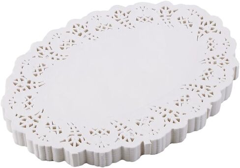 DECORA 6.5X9 Inch Oval White Lace Paper Doilies for Wedding Decoration Tea Party Decor Pack of 200 in Saudi Arabia
