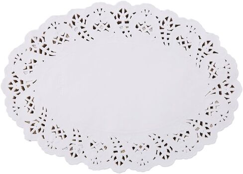 DECORA 6.5X9 Inch Oval White Lace Paper Doilies for Wedding Decoration Tea Party Decor Pack of 200 in Saudi Arabia