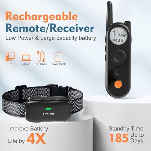 طوق الكلب X1 مع طوق لصدمة الكلاب 4000 قدم مع الضوء ، والصفير ، والاهتزاز ، وصدمة للكلب الكبير الجديد الجديد in Kuwait